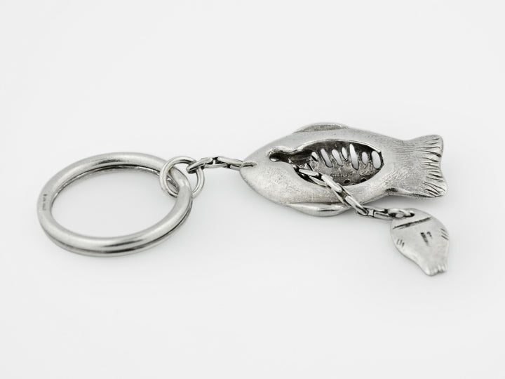 “Big Fish Eat Little Fish” Keychain in Sterling Silver